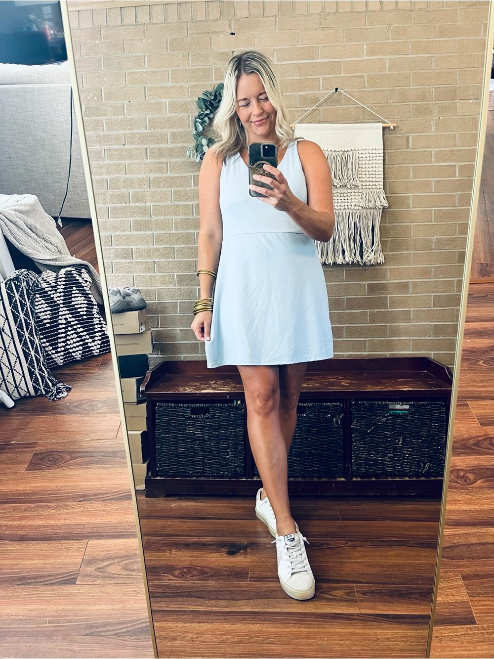 GAP Pale Blue Sleeveless V-Neck Mini Dress